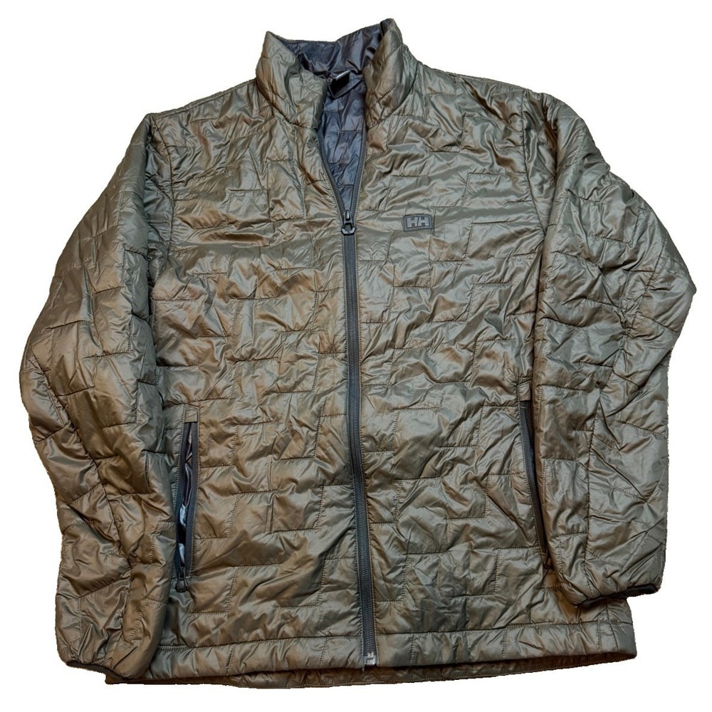 Helly Hansen Mens Lifaloft Jacket Size Small Nano Puffer Olive Green